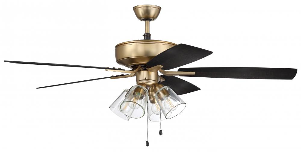 Pro Plus 104 52&#34; 5-Blade Ceiling Fan in Satin Brass w/ Black Walnut/Flat Black Blades