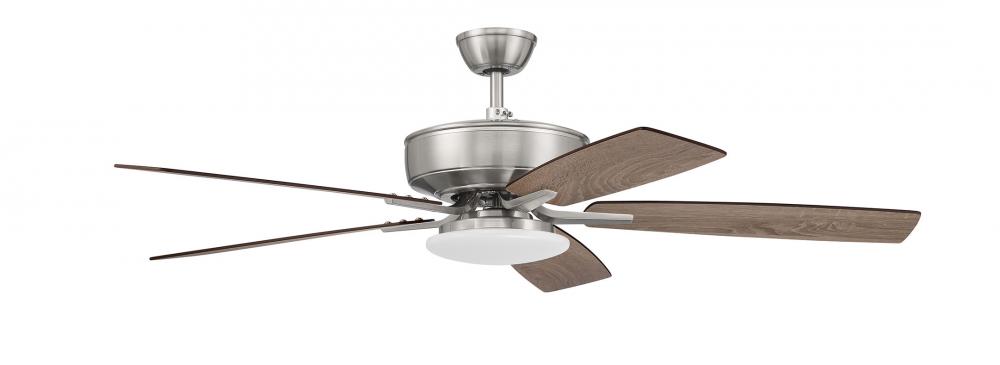 Pro Plus 112 52&#34; 5-Blade Ceiling Fan in Brushed Polished Nickel w/ Driftwood/Grey Walnut Blades