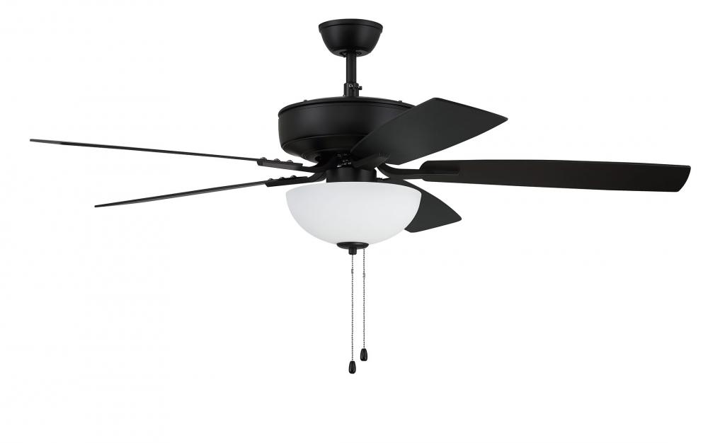 Pro Plus 211 52&#34; 5-Blade Ceiling Fan in Flat Black w/ Flat Black/Grey Wood Blades