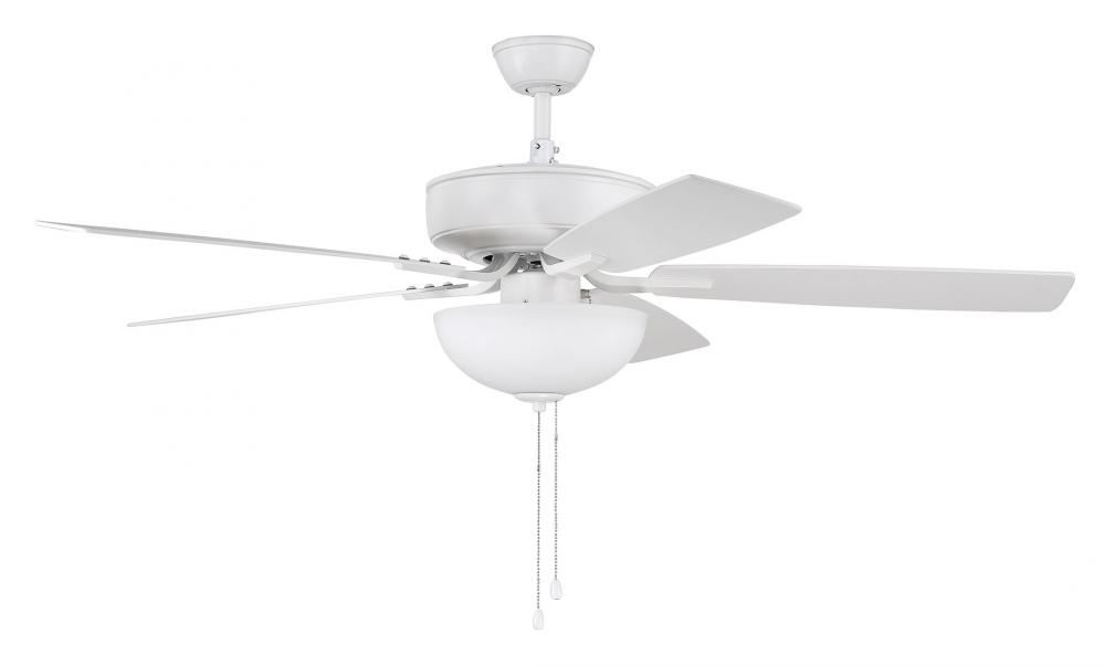 Pro Plus 211 52&#34; 5-Blade Ceiling Fan in White w/ White/Washed Oak Blades