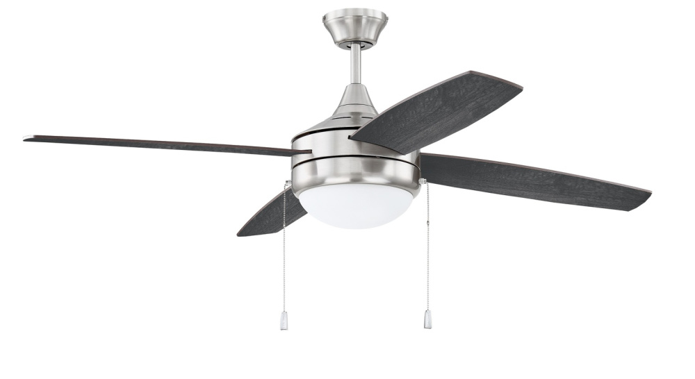 Phaze 4 52&#34; 4-Blade Ceiling Fan in Brushed Polished Nickel w/ Brushed Nickel/Greywood Blades