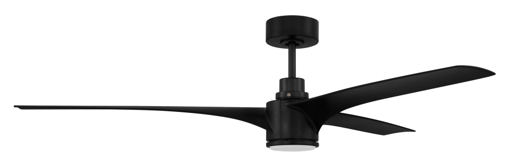Phoebe 60&#34; 3-Blade Indoor/Outdoor (Damp) Ceiling Fan in Flat Black w/ Flat Black Blades