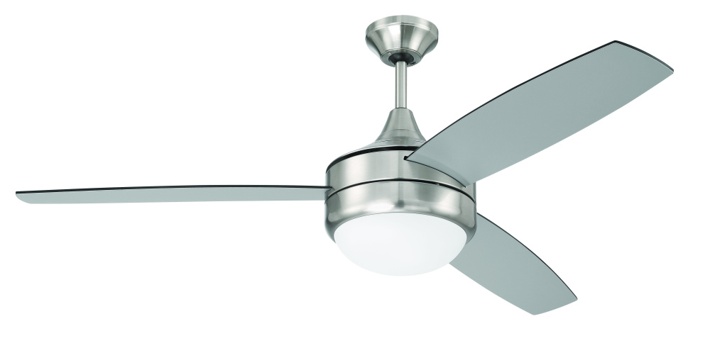 Phaze II 52&#34; 3-Blade Ceiling Fan in Brushed Polished Nickel w/ Brushed Nickel/Greywood