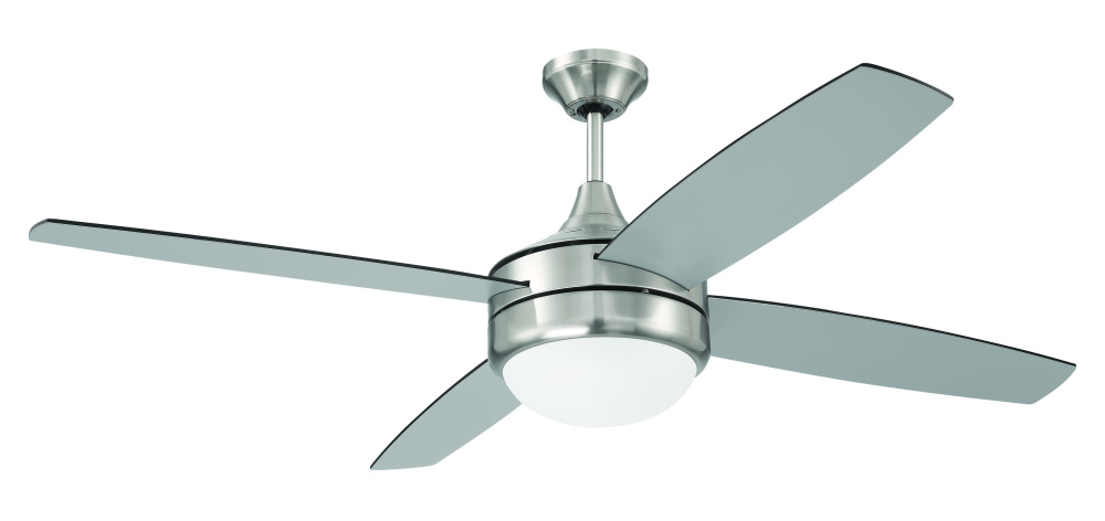 Phaze II 52&#34; 4-Blade Ceiling Fan in Brushed Polished Nickel w/ Brushed Nickel/Greywood Blades