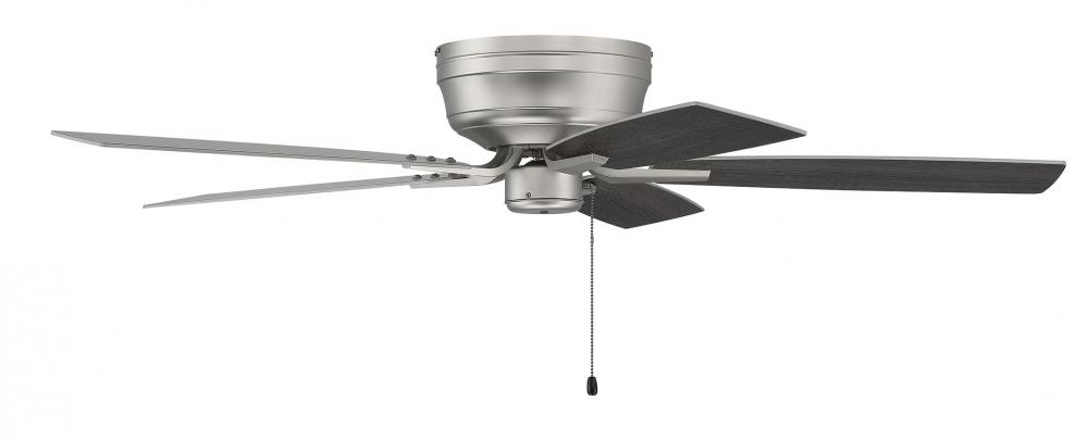 Pro Plus Hugger 52&#34; 5-Blade Ceiling Fan in Brushed Nickel w/ Brushed Nickel/Greywood Blades