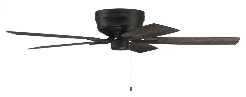 Pro Plus Hugger 52&#34; 5-Blade Ceiling Fan in Flat Black w/ Flat Black/Greywood Blades