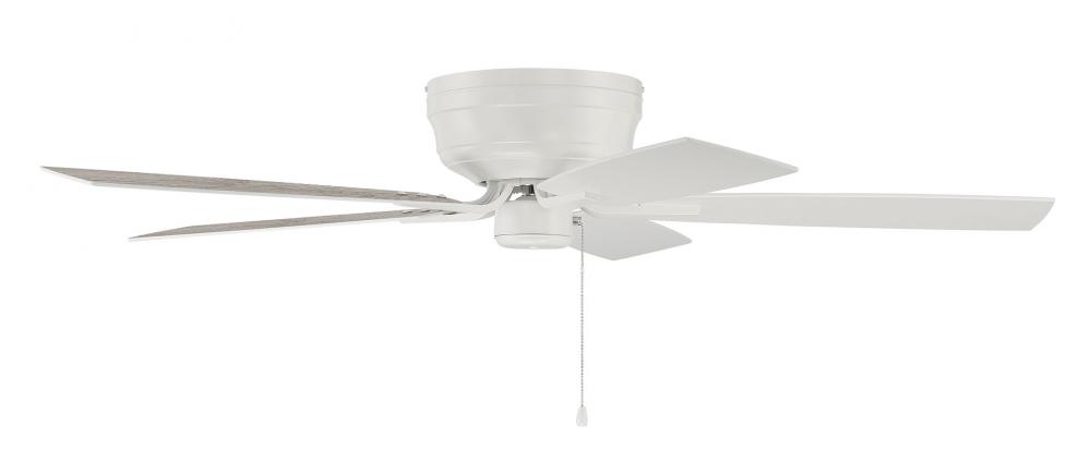 Pro Plus Hugger 52&#34; 5-Blade Ceiling Fan in White w/ White/Washed Oak Blades