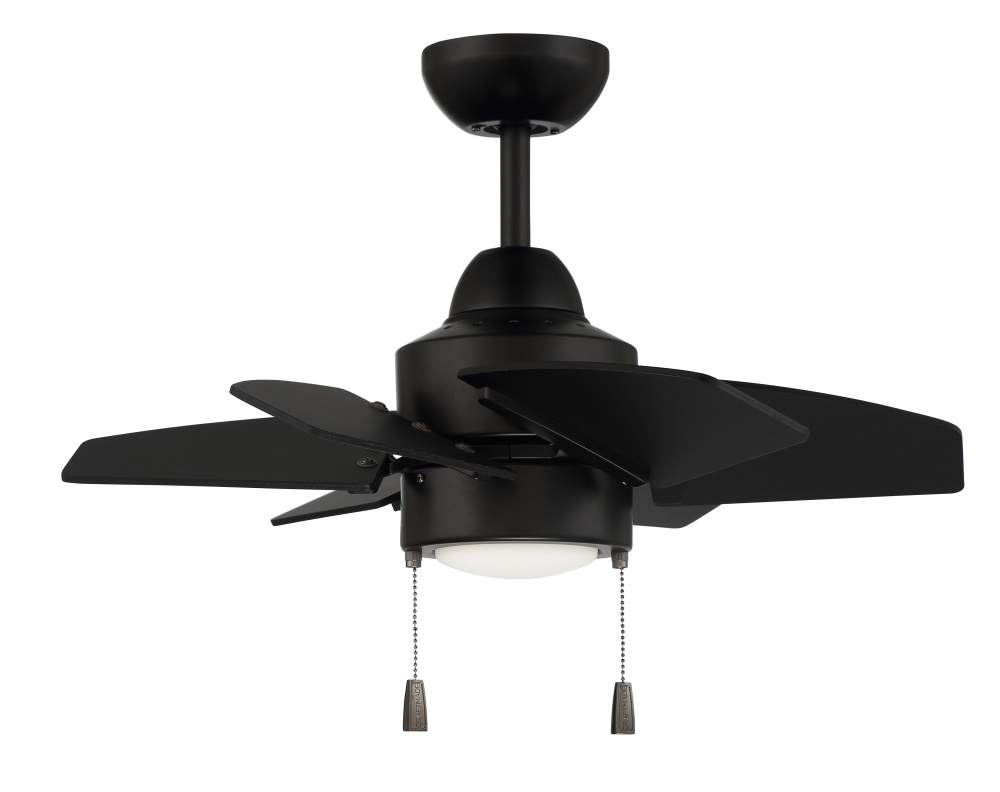 Propel II 24&#34; 6-Blade Indoor/Outdoor (Damp) Ceiling Fan in Flat Black w/ Flat Black Blades
