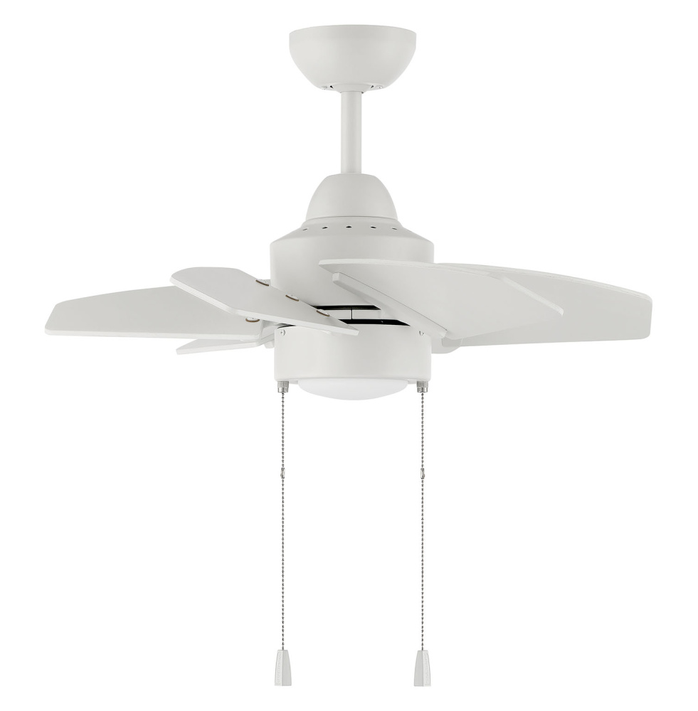 Propel II 24&#34; 6-Blade Indoor/Outdoor (Damp) Ceiling Fan in White w/ White Blades