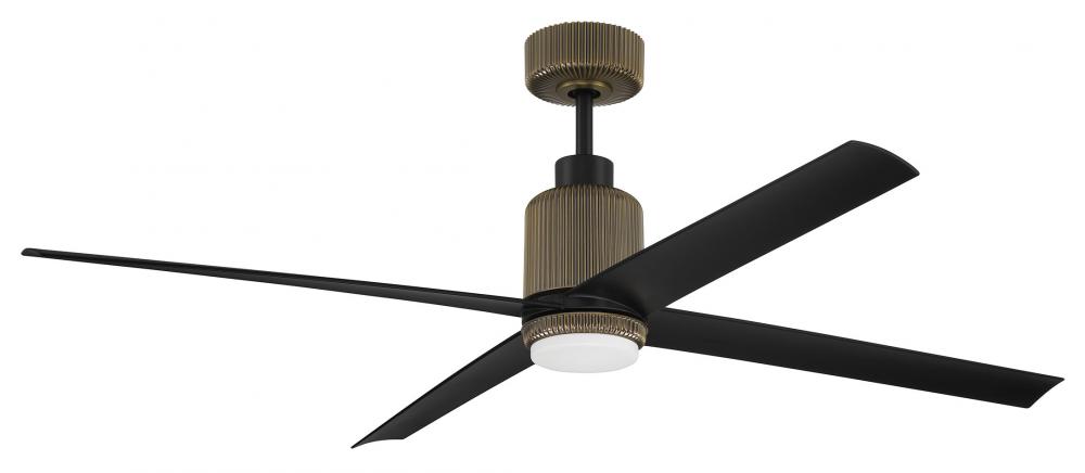 Presley 52&#34; 4-Blade Ceiling Fan in Modern Bronze w/ Flat Black Blades