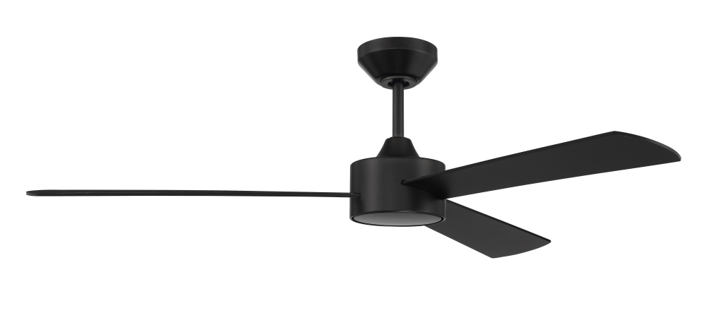 Provision 52&#34; 3-Blade Indoor/Outdoor (Damp) Ceiling Fan in Flat Black w/ Flat Black Blades