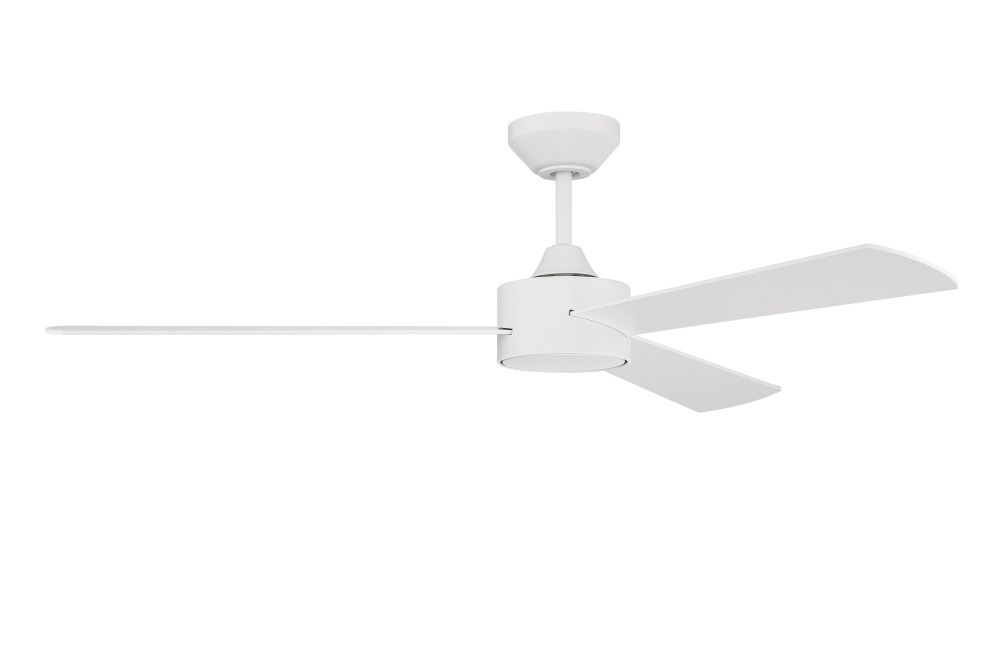 Provision 52&#34; 3-Blade Indoor/Outdoor (Damp) Ceiling Fan in Matte White w/ White Blades