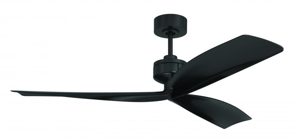 Rafiki 52&#34; 3-Blade Indoor/Outdoor (Damp) Ceiling Fan in Flat Black w/ Flat Black Blades