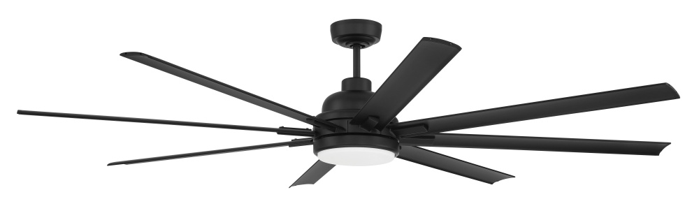 Rush 72&#34; 8-Blade Indoor/Outdoor (Wet) Ceiling Fan in Flat Black w/ Flat Black Blades