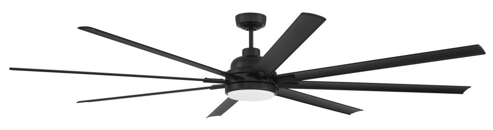 Rush 84&#34; 8-Blade Indoor/Outdoor (Wet) Ceiling Fan in Flat Black w/ Flat Black Blades