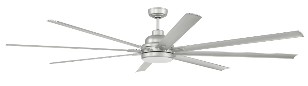 Rush 84&#34; 8-Blade Indoor/Outdoor (Wet) Ceiling Fan in Painted Nickel w/ Painted Nickel Blades