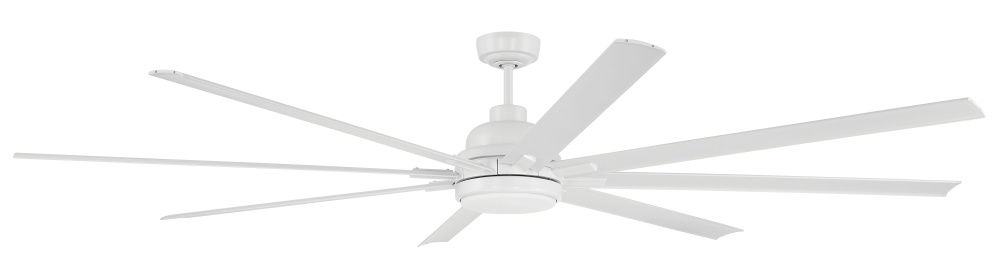 Rush 84&#34; 8-Blade Indoor/Outdoor (Wet) Ceiling Fan in White w/ White Blades