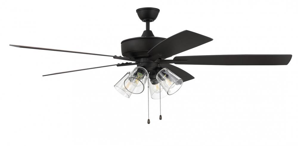 Super Pro 104 60&#34; 5-Blade Ceiling Fan in Espresso w/ Espresso/Walnut Blades; Integrated Light Ki