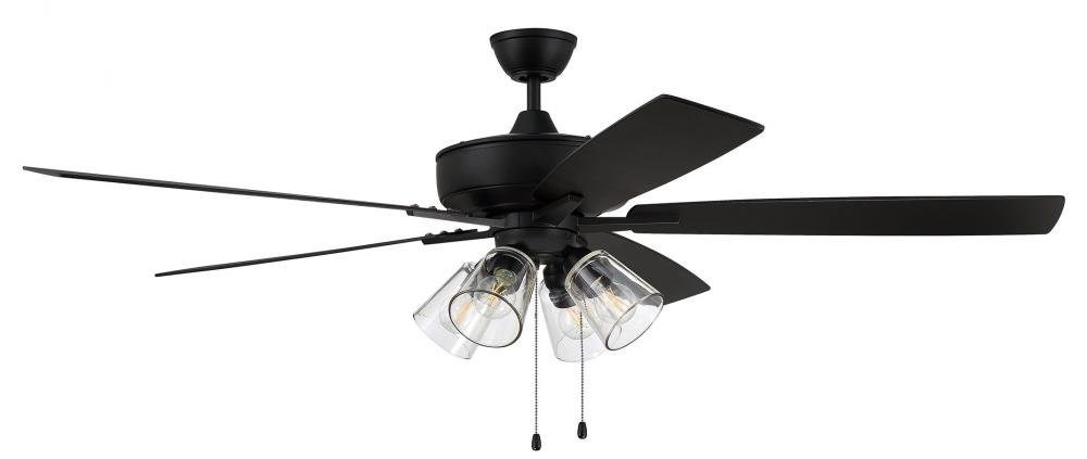 Super Pro 104 60&#34; 5-Blade Ceiling Fan in Flat Black w/ Flat Black/Greywood Blades
