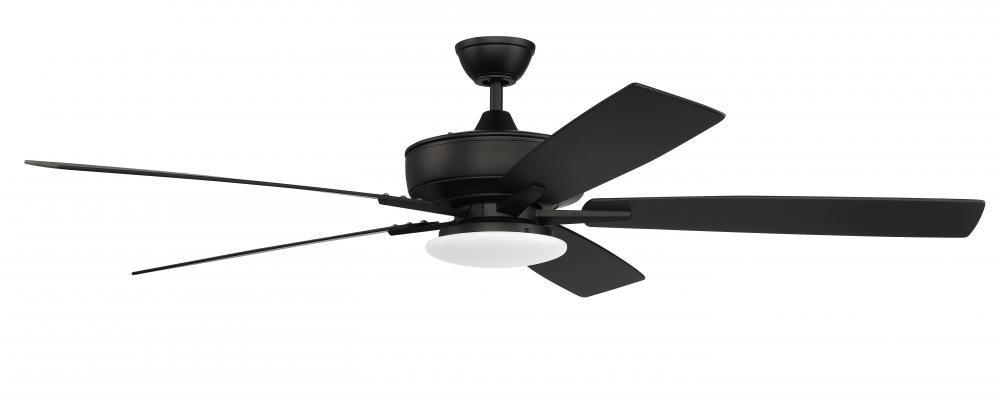 Super Pro 112 60&#34; 5-Blade Ceiling Fan in Flat Black w/ Flat Black/Greywood Blades
