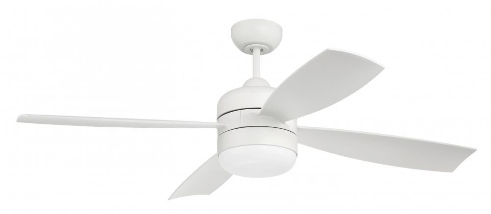 Sebastion 52&#34; 4-Blade Indoor/Outdoor (Wet) Ceiling Fan in White w/ White Blades