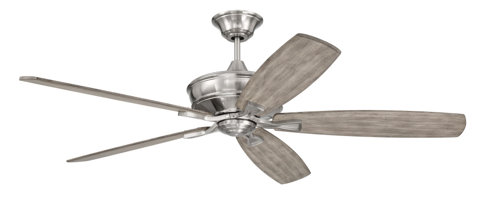 Santori 60&#34; 5-Blade Ceiling Fan in Brushed Polished Nickel w/ Coffee Blades