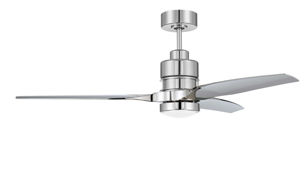 Sonnet WiFi 52&#34; 3-Blade Ceiling Fan in Polished Nickel w/ Polished Nickel Polycarbonate Blades