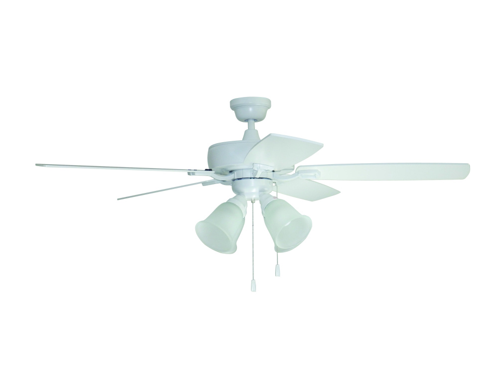 Twist N Click 52&#34; 5-Blade Ceiling Fan in White w/ White/Washed Oak Blades (4-Light)