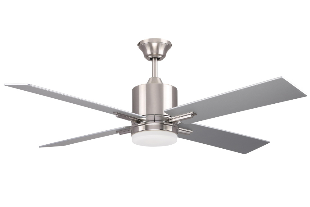 Teana 52&#34; 4-Blade Ceiling Fan in Brushed Polished Nickel w/ Brushed Nickel/Walnut Blades