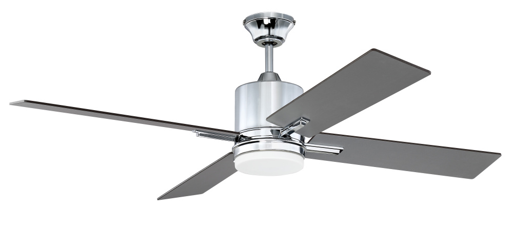 Teana 52&#34; 4-Blade Ceiling Fan in Chrome w/ Brushed Nickel/Walnut Blades