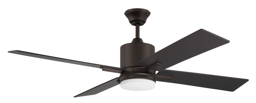 Teana 52&#34; 4-Blade Ceiling Fan in Espresso w/ Espresso/Walnut Blades; Light Kit Included (optiona