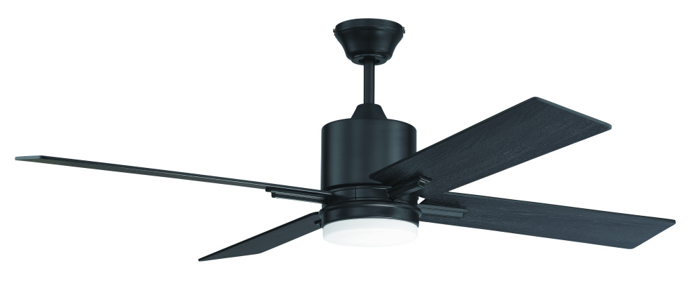 Teana 52&#34; 4-Blade Ceiling Fan in Flat Black w/ Flat Black/Greywood Blades