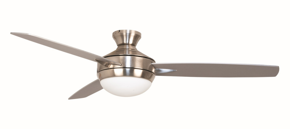 Targas 52&#34; 3-Blade Ceiling Fan in Brushed Polished Nickel w/ Brushed Nickel Blades
