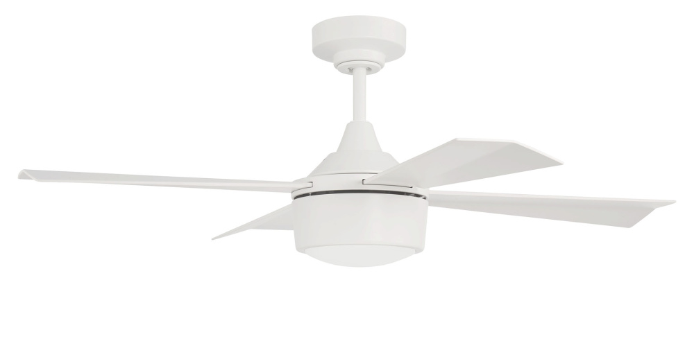 Theo 42&#34; 4-Blade Indoor/Outdoor (Damp) Ceiling Fan, White Finish, White Blades