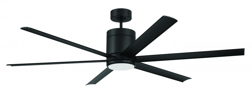 Tate 65&#34; 6-Blade Indoor/Outdoor (Wet) Ceiling Fan in Flat Black w/ Flat Black Blades