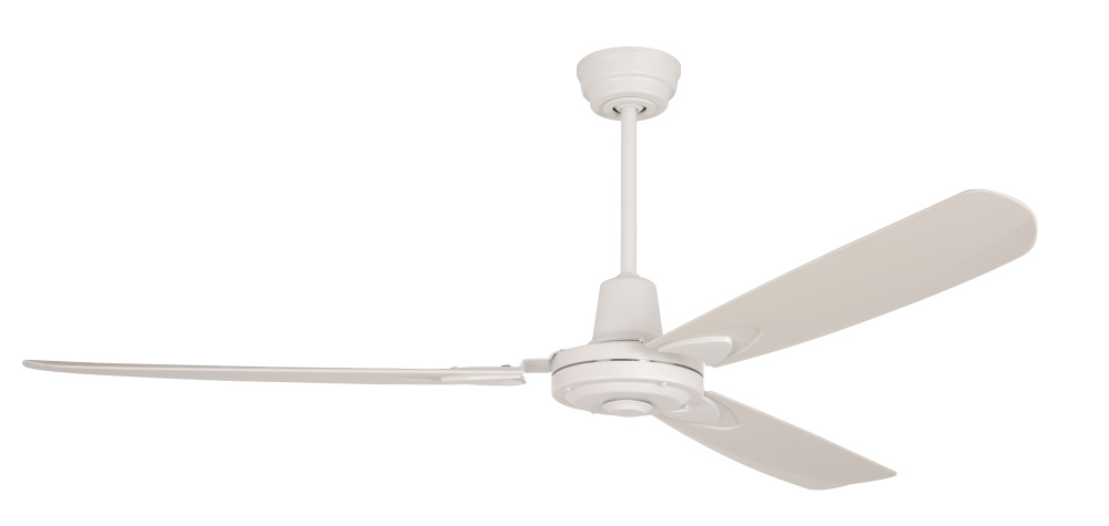 Velocity 58&#34; 3-Blade Ceiling Fan in White w/ White Blades; Not Light Kit Adaptable