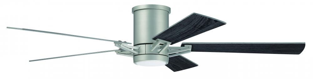 Wyatt 52&#34; 5-Blade Ceiling Fan in Painted Nickel w/ Brushed Nickel/Greywood Blades