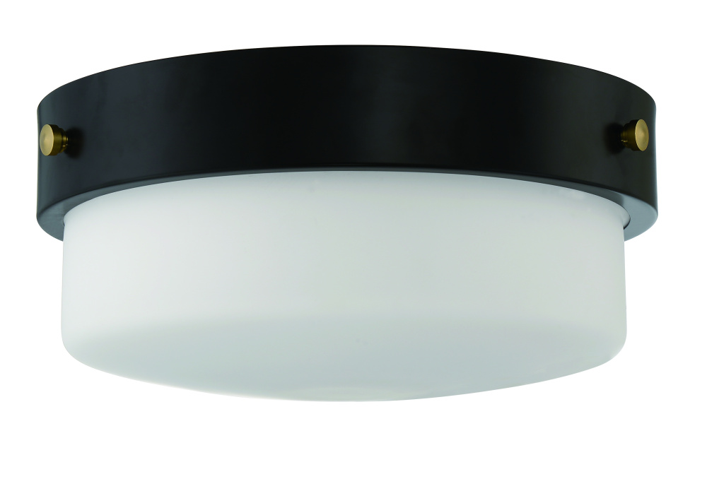 Oak Street 2 Light 13&#34; Flushmount in Flat Black