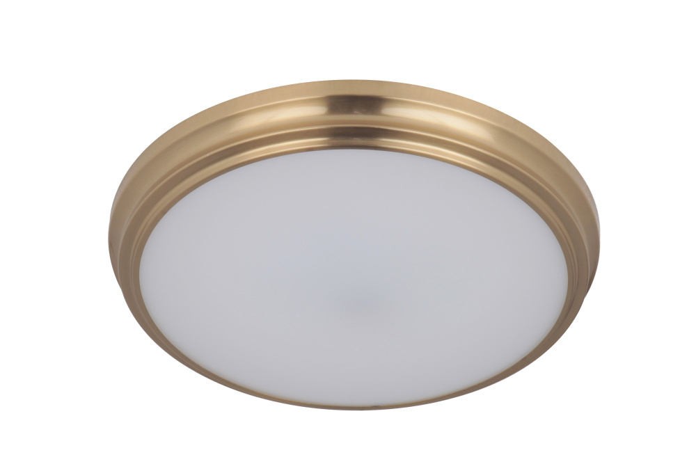 X66 Series 1 Light 11&#34; LED Flushmount in Satin Brass