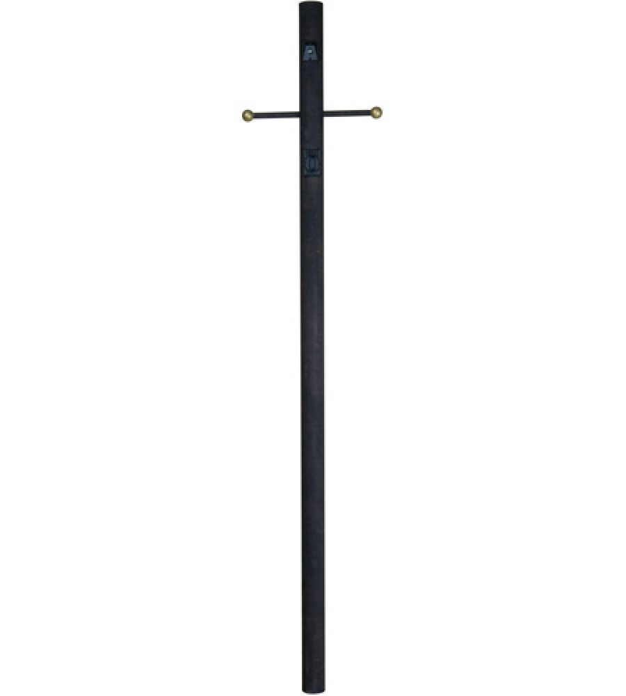 84&#34; Smooth Direct Burial Post w/ Photocell & Convenience Outlet in Textured Black