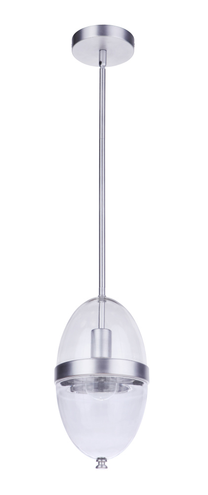 Sivo 1 Light Outdoor Pendant in Satin Aluminum