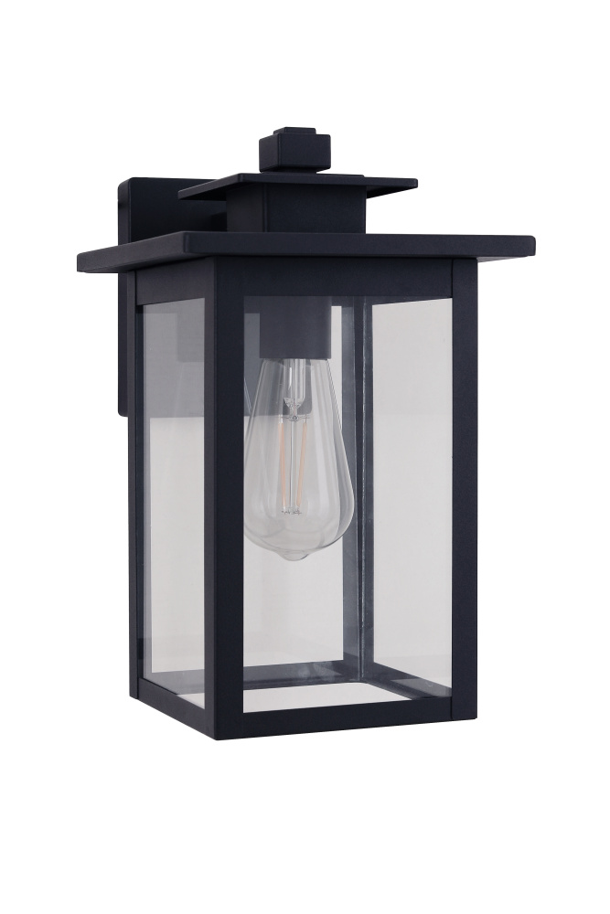 Rock Creek 1 Light 12&#34; Outdoor Wall Lantern in Textured Black
