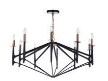 Craftmade 55510-FBSB - The Reserve 10 Light Chandelier in Flat Black/Satin Brass