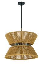 Craftmade 58596-FBWAL - Serena 6 Light Pendant in Flat Black/Walnut