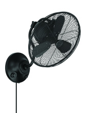 Craftmade BW116FB3 - Bellows I 14" 3-Blade Indoor/Outdoor (Damp) Wall Fan in Flat Black w/ Flat Black Blades