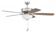 Craftmade P211BNK5-52DWGWN - Pro Plus 211 52" 5-Blade Ceiling Fan in Brushed Polished Nickel w/ Driftwood/Grey Walnut Blades