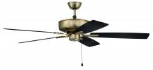 Craftmade P52SB5-52BWNFB - Pro Plus 52" 5-Blade Ceiling Fan in Satin Brass w/ Black Walnut/Flat Black Blades