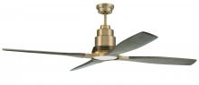 Craftmade RIC60SB4 - Ricasso 60" 4-Blade Ceiling Fan in Satin Brass w/ Driftwood Blades; Light Kit Included (optional