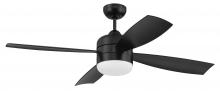 Craftmade SBN52FB4 - Sebastion 52" 4-Blade Indoor/Outdoor (Wet) Ceiling Fan in Flat Black w/ Flat Black Blades