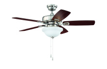 Craftmade TCE42BNK5C1-C - Twist N Click 42" 5-Blade Ceiling Fan in Brushed Polished Nickel w/ Ash/Mahogany Blades
